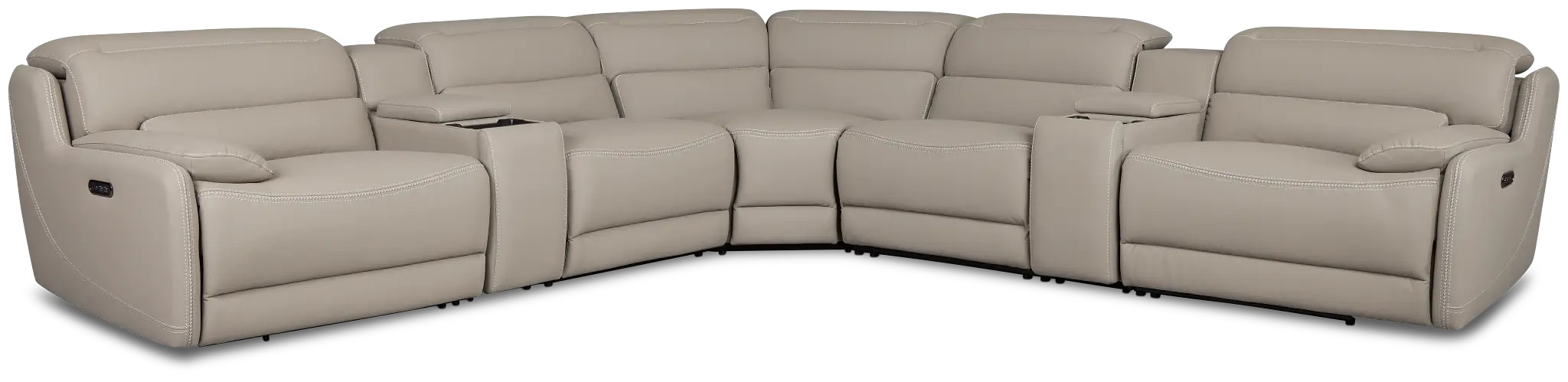 Jett Gray Micro Large Triple Power Reclining Two-arm Sectional Jett Gray Micro Large Triple Power Reclining Two-arm Sectional