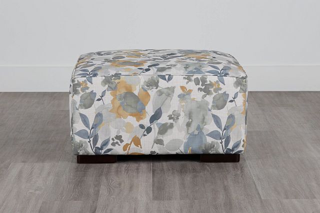 Wellstone Gray Fabric Cocktail Ottoman