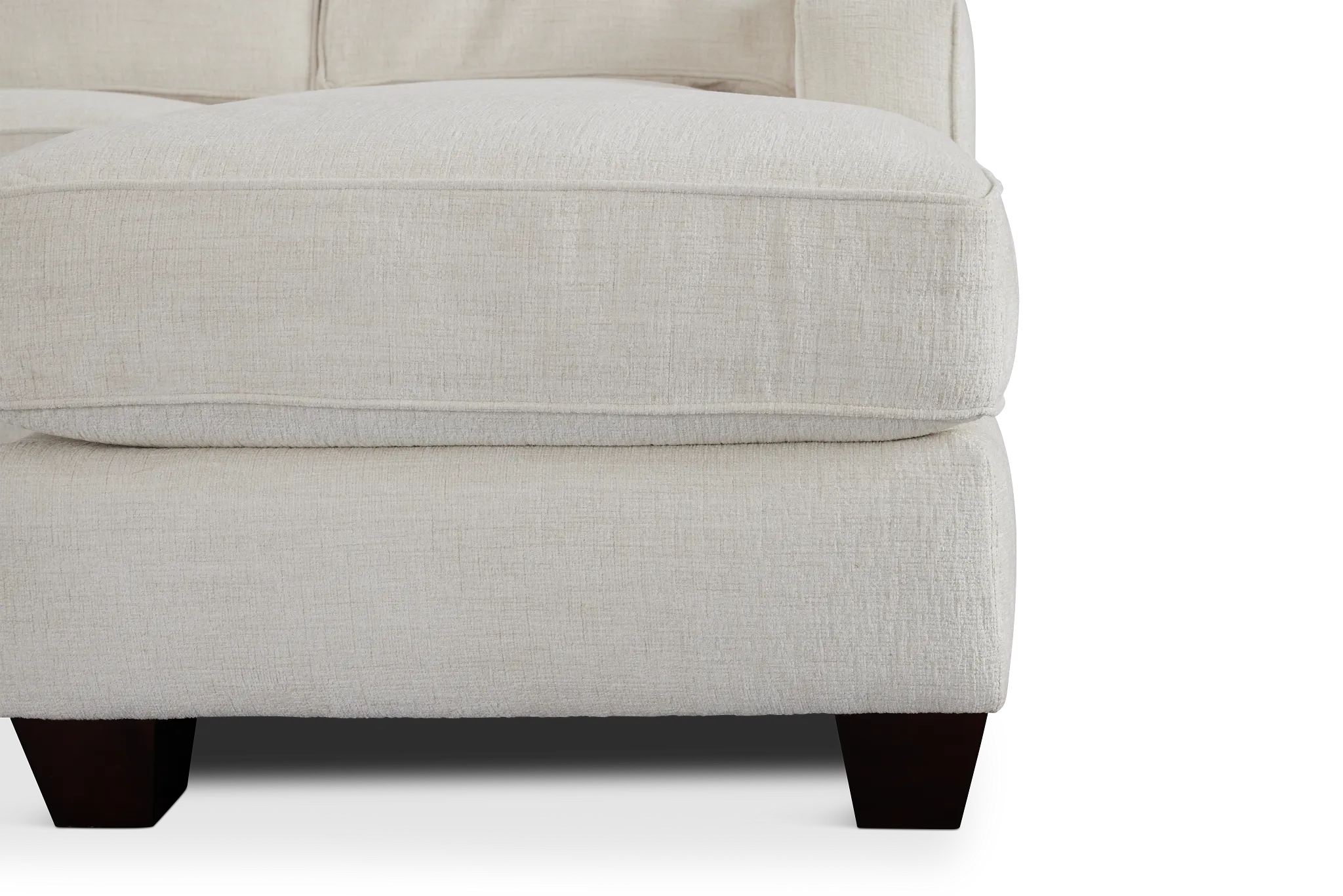 Andie White Fabric Medium Right Chaise Sectional