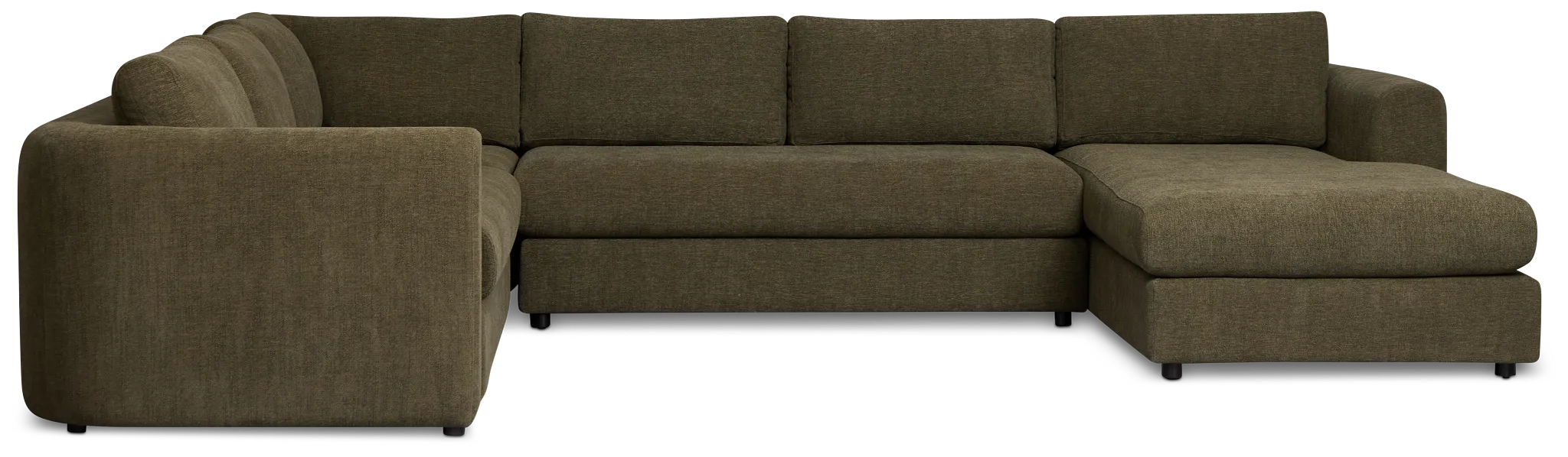 Alma Dark Green Fabric Medium Right Chaise Sectional