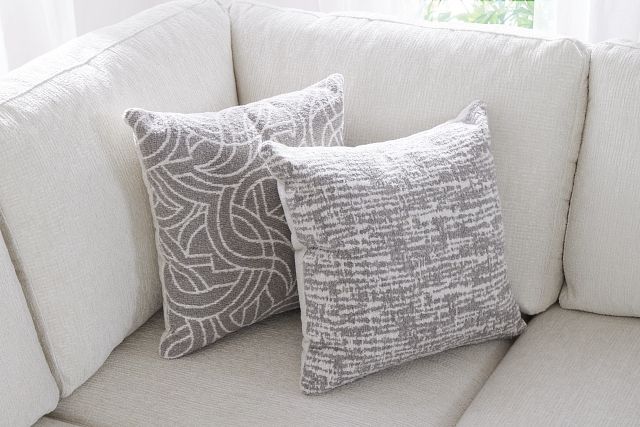 Blakely White Fabric Small Left Bumper Sleeper Sectional