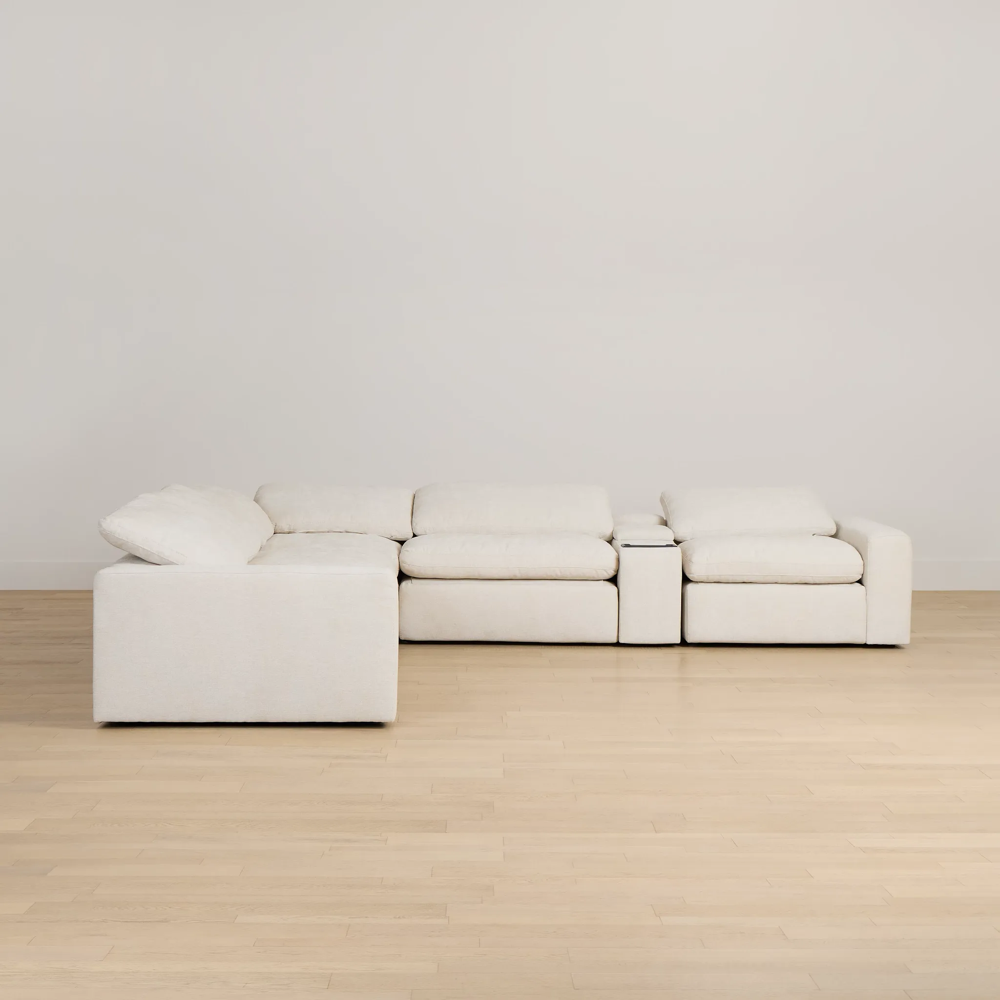 Drift Light Beige Fabric Medium Triple Power 2-arm Sectional