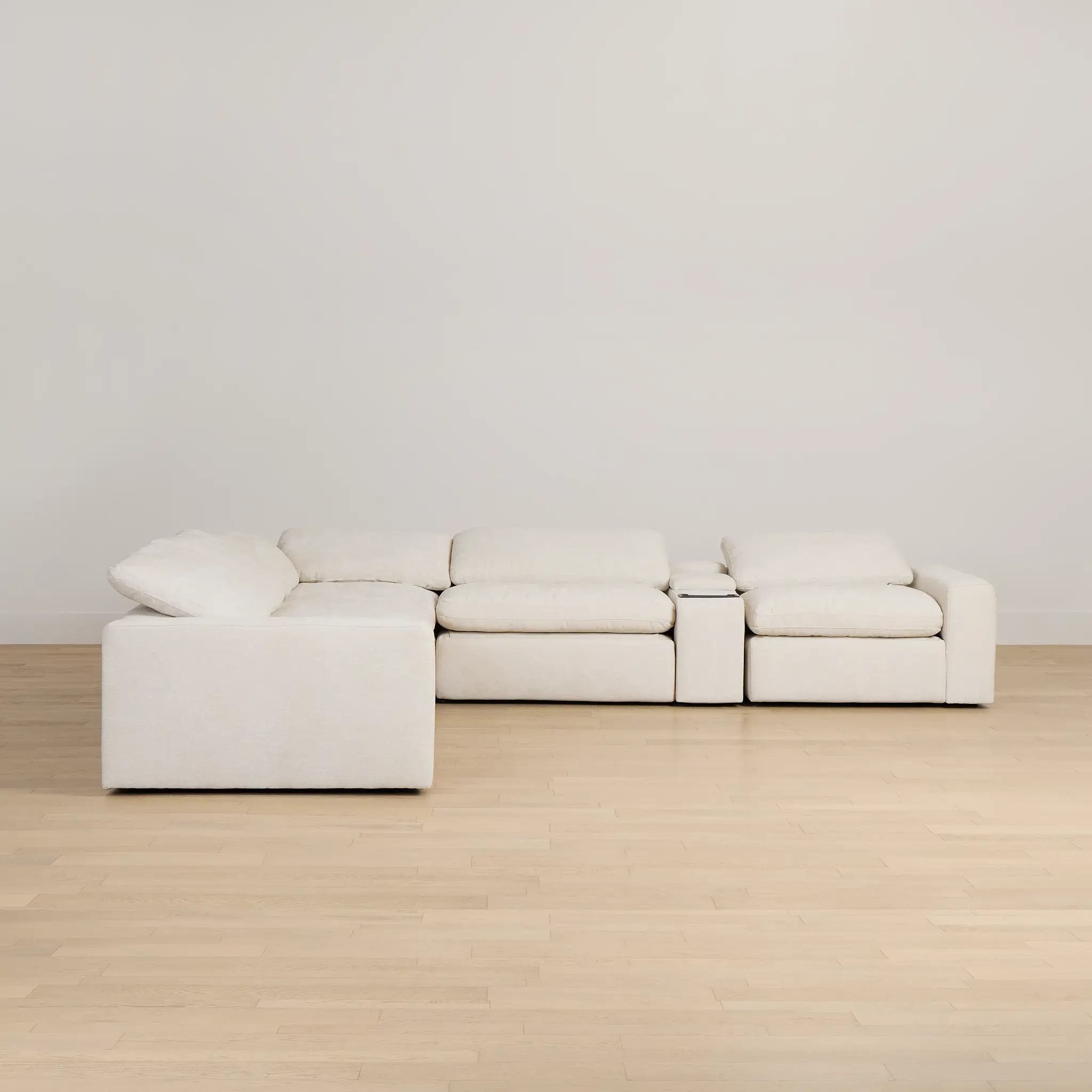 Drift Light Beige Fabric Medium Triple Power 2-arm Sectional Drift Light Beige Fabric Medium Triple Power 2-arm Sectional