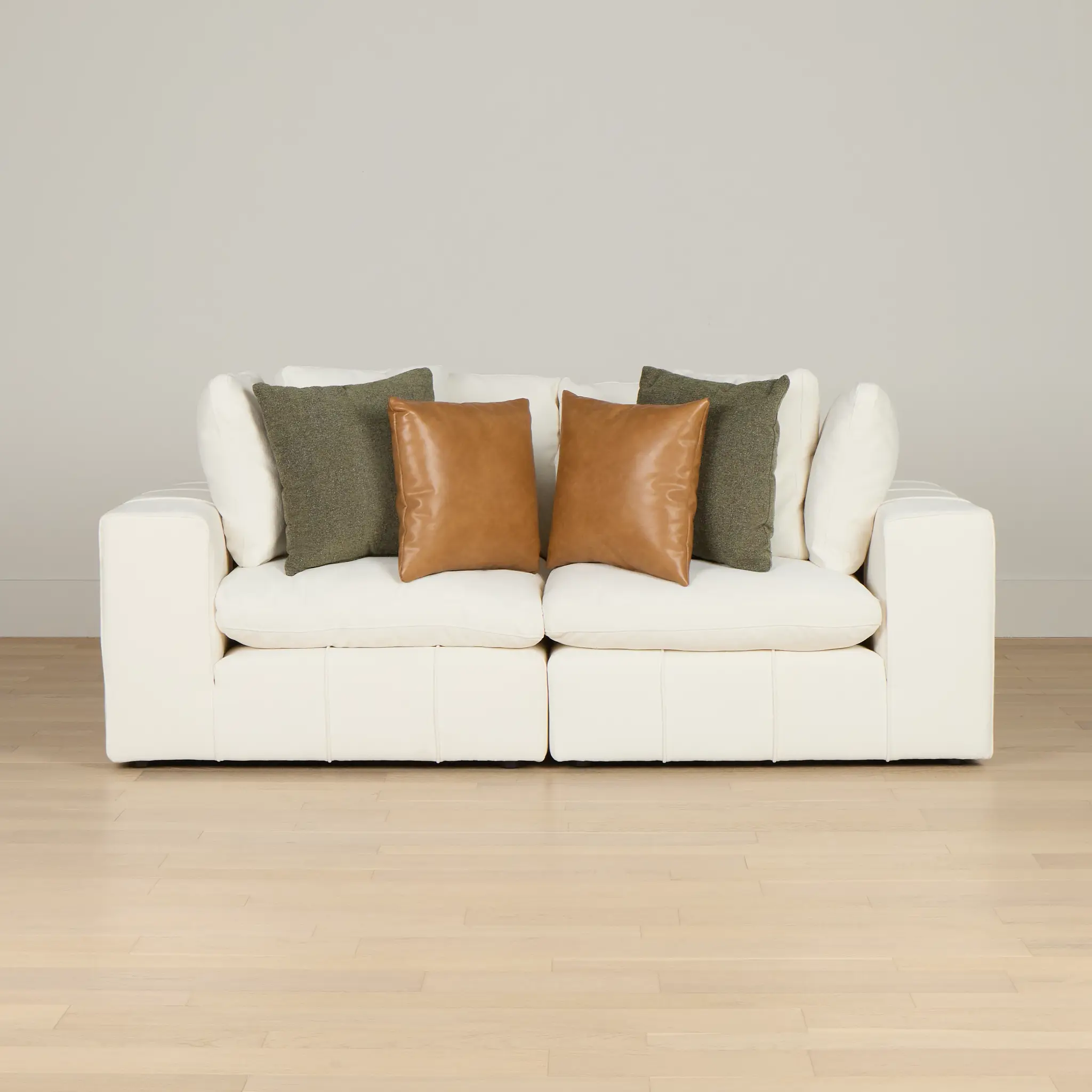 Cruz White Fabric 2-piece Modular Sofa Cruz White Fabric 2-piece Modular Sofa