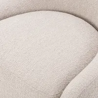Lenin Light Beige Fabric Swivel Accent Chair