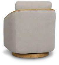 Campbell Light Gray Fabric Swivel Accent Chair