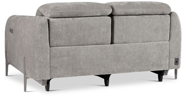 Zuri Gray Velvet Power Reclining Loveseat W/ Power Headrest