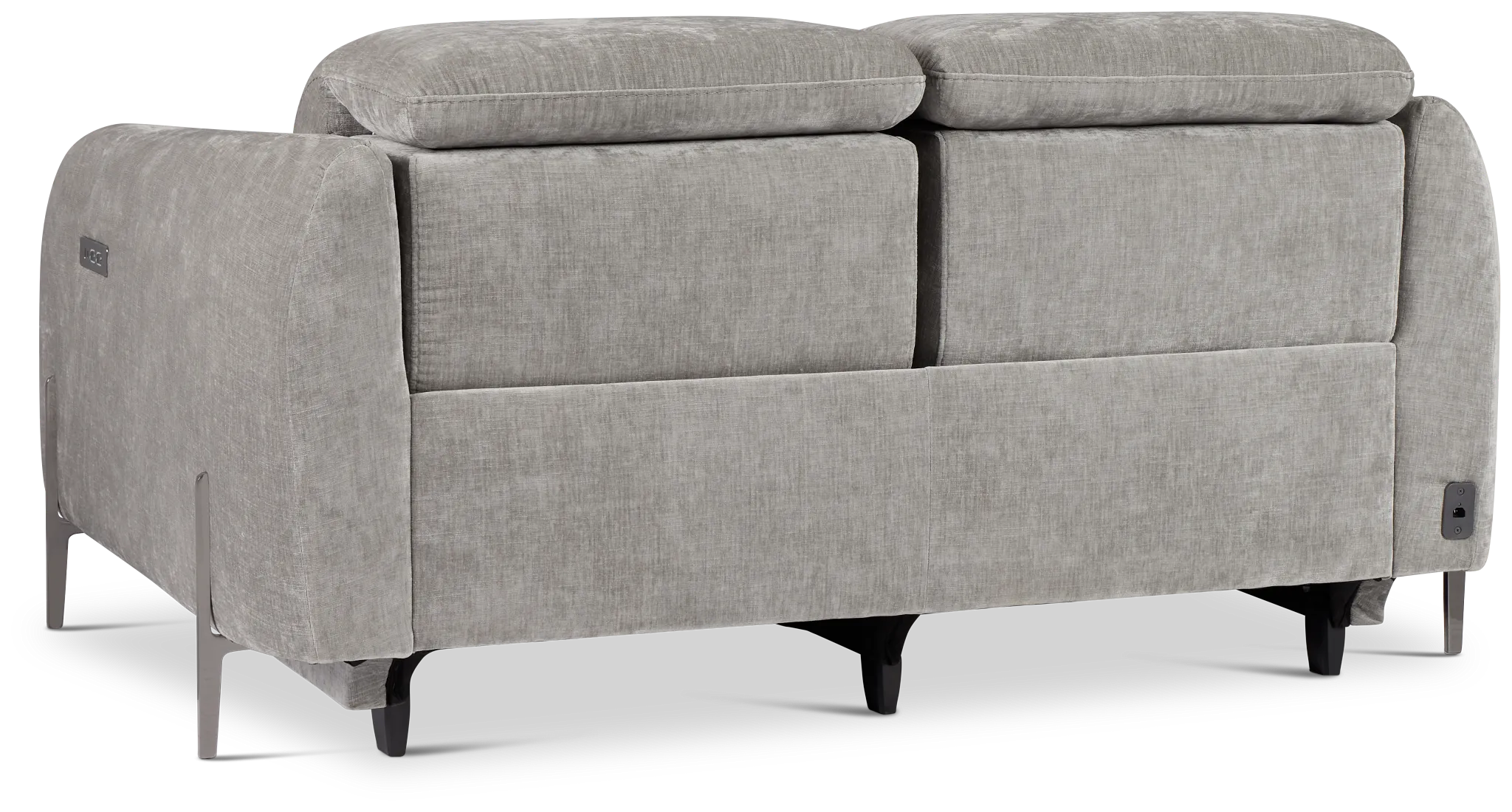 Zuri Gray Velvet Power Reclining Loveseat W/ Power Headrest