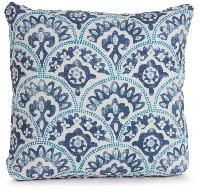 Tomini Blue Fabric 18" Accent Pillow