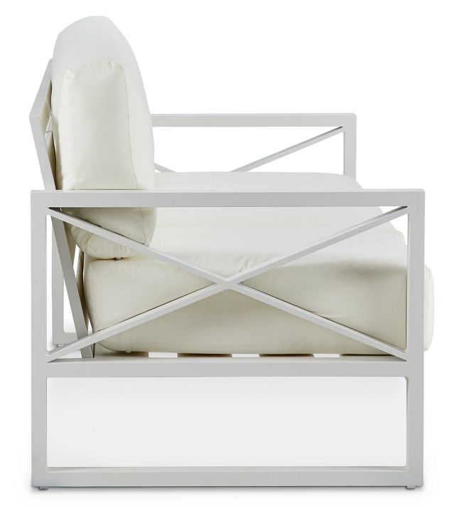 Linear White Aluminum Sofa