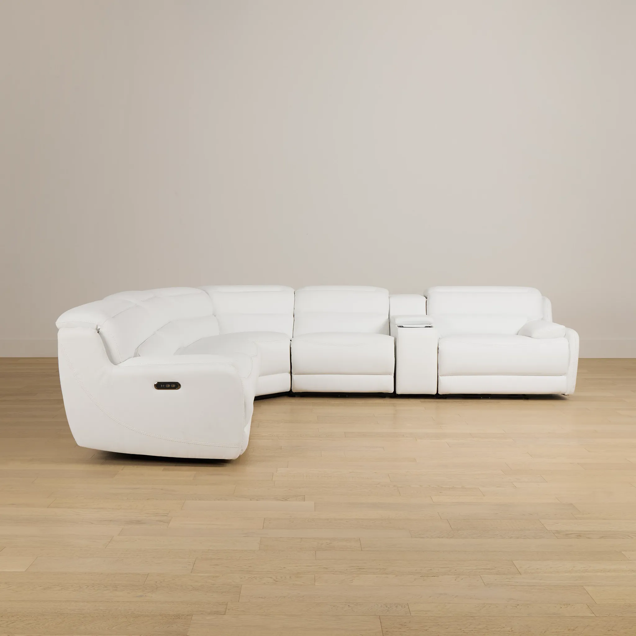 Jett White Micro Medium Triple Power 2-arm Sectional