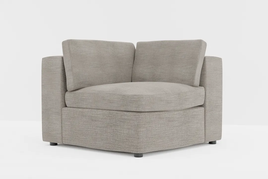 Destin Victory Gray Fabric Corner Chair