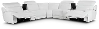 Reign White Lthr/vinyl Large Dual Power Reclining Two-arm Sectional