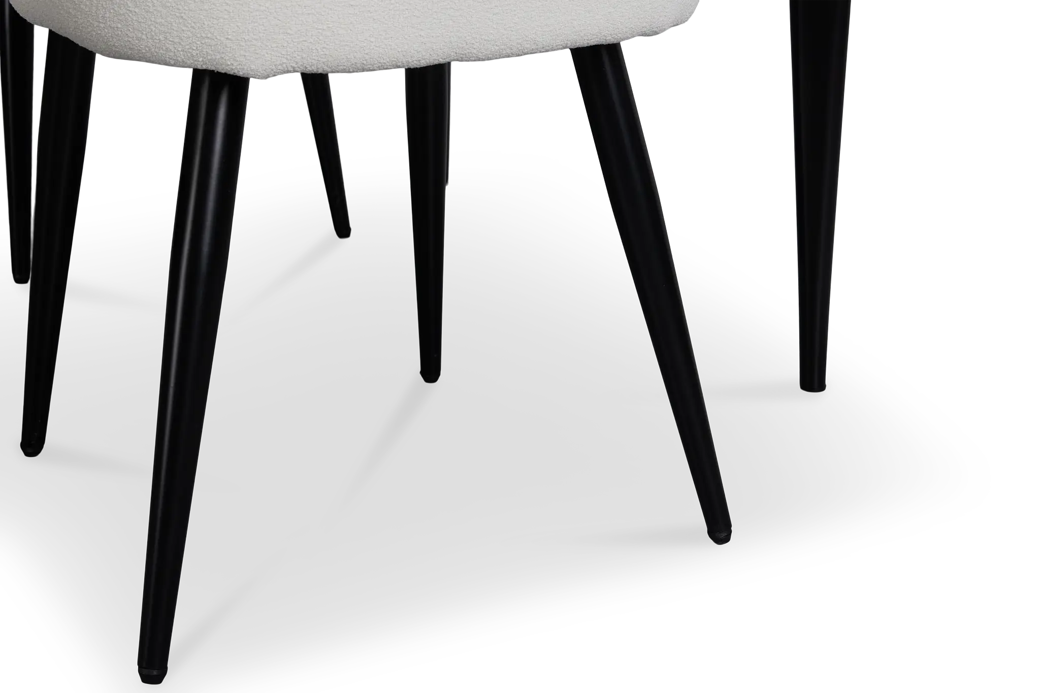 Andover White Rect Table & 4 White Upholstered Curved Chairs Andover White Rect Table & 4 White Upholstered Curved Chairs