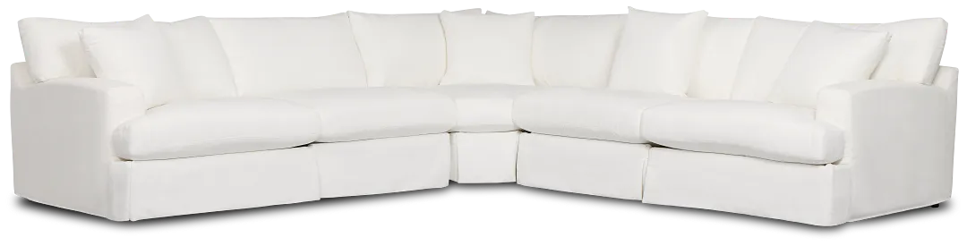 Marren White Fabric Large Two-arm Sectional