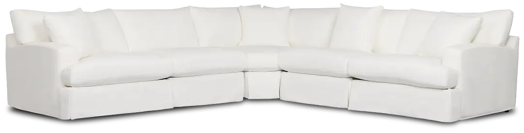 Marren White Fabric Large Two-arm Sectional Marren White Fabric Large Two-arm Sectional