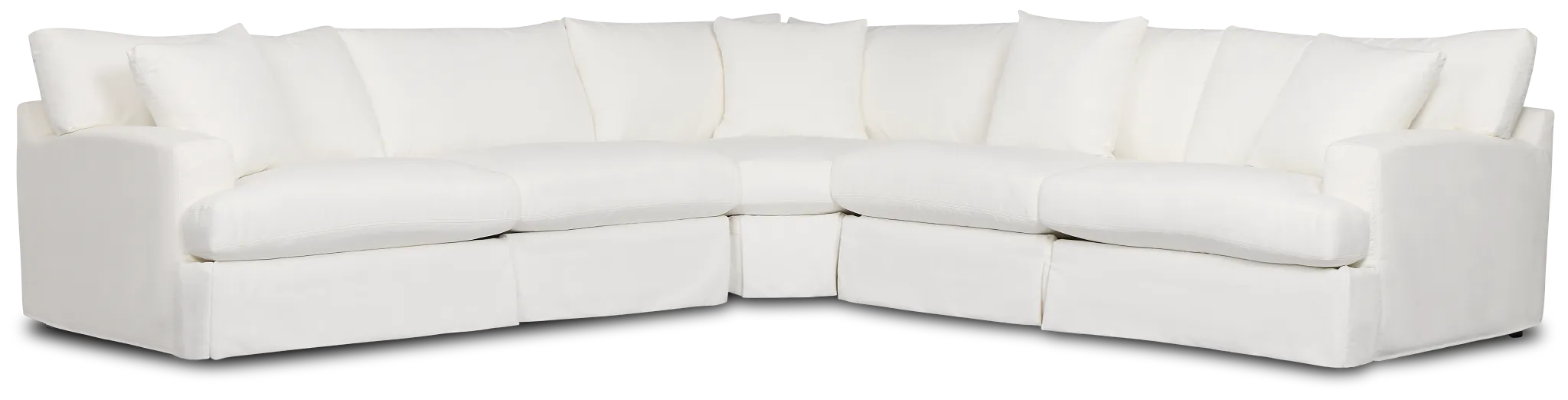 Marren White Fabric Large Two-arm Sectional
