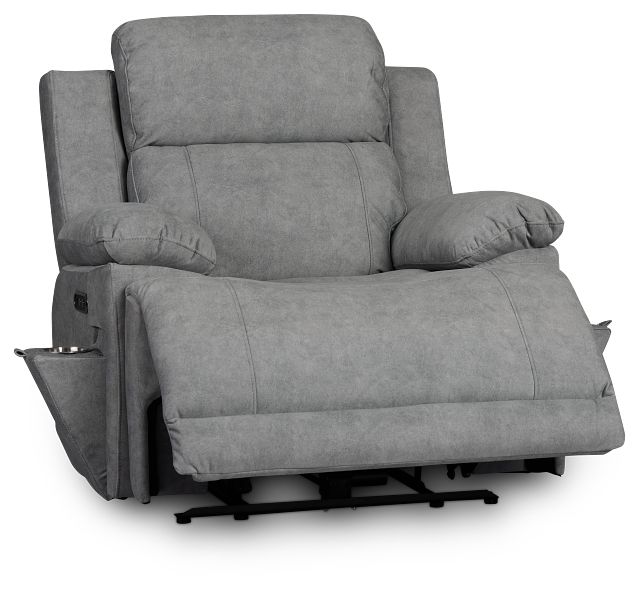 Benson Gray Micro Power Recliner