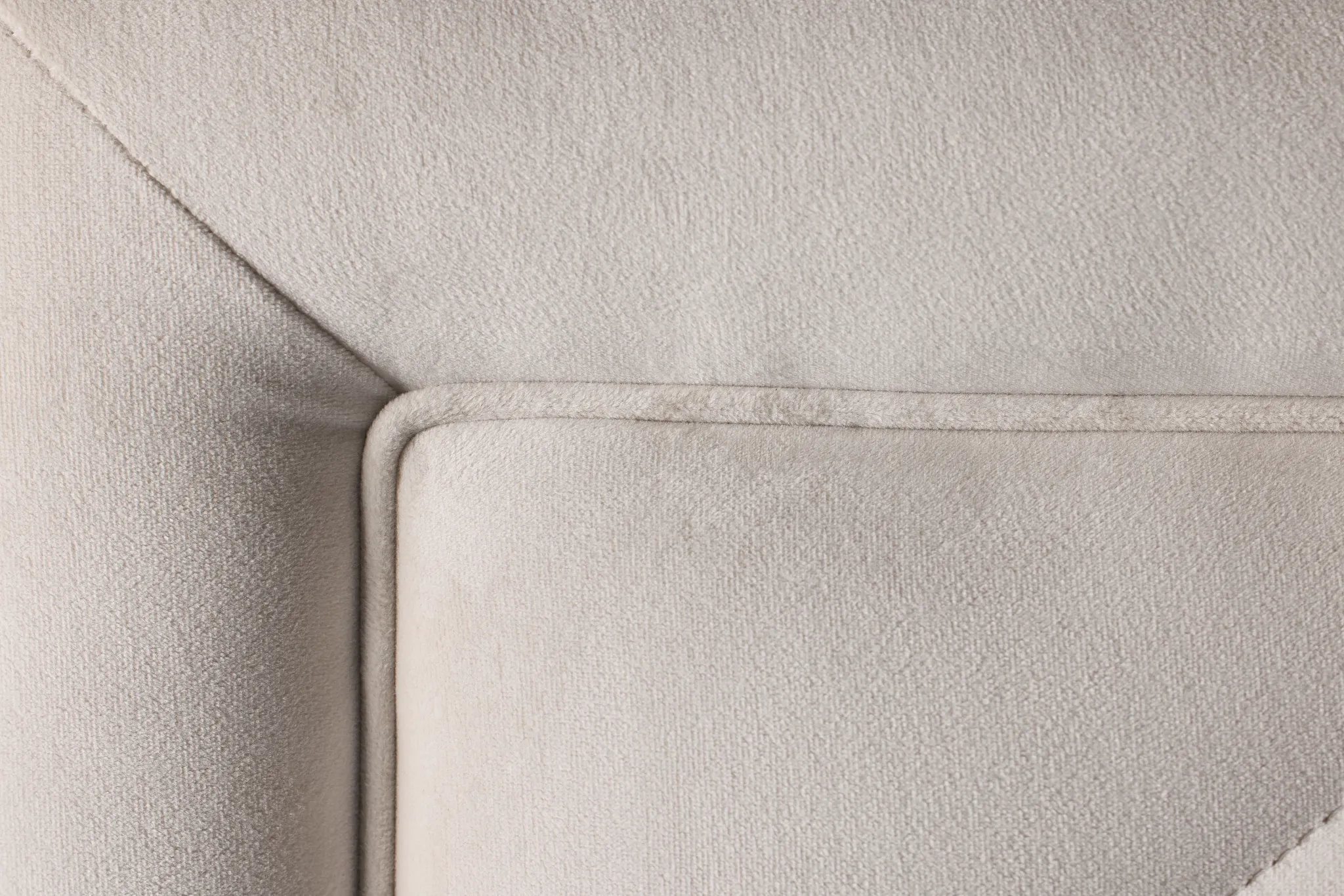 Collin Beige Velvet Platform Bed