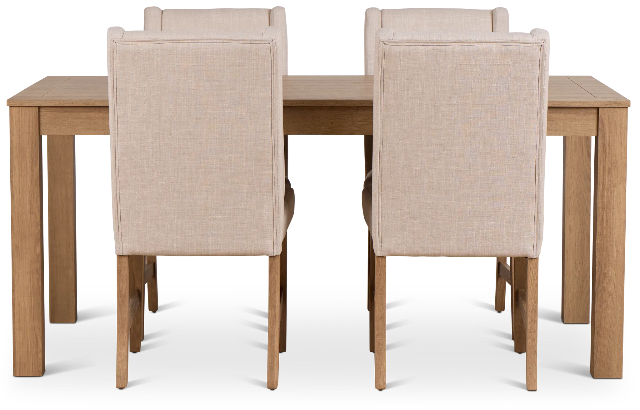 Delray Light Tone Rect Table & 4 Upholstered Chairs