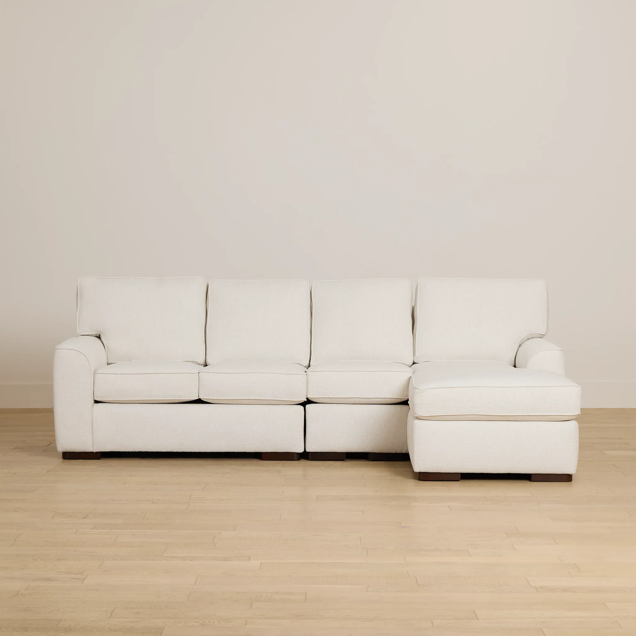Sinclair Light Beige Fabric Small Right Chaise Sectional