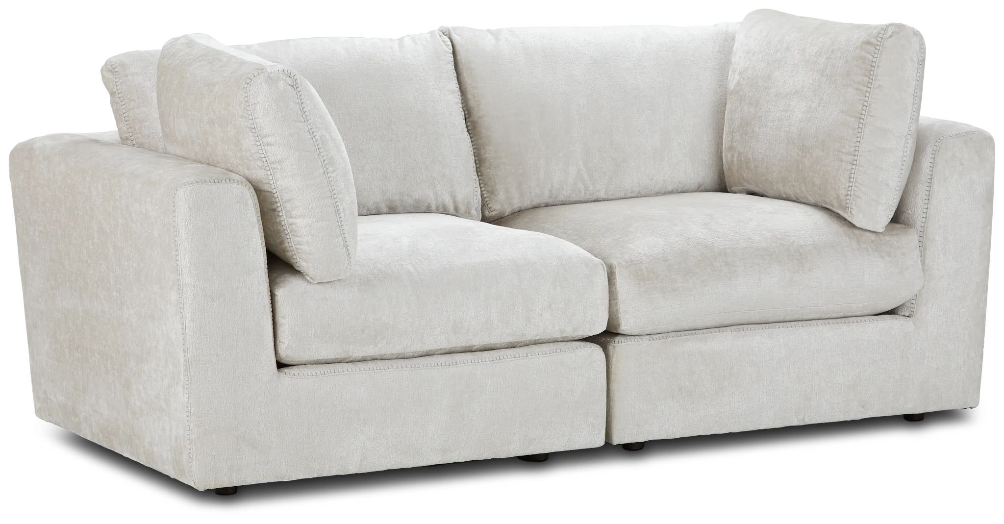 Oasis Light Beige Fabric 2 Piece Modular Sofa