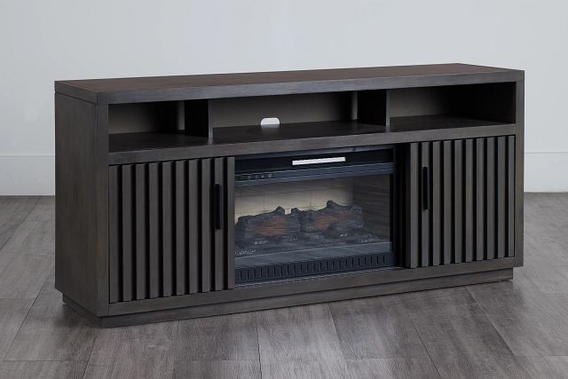 Ithaca Dark Gray 64" Tv Stand With Fireplace Insert (0)