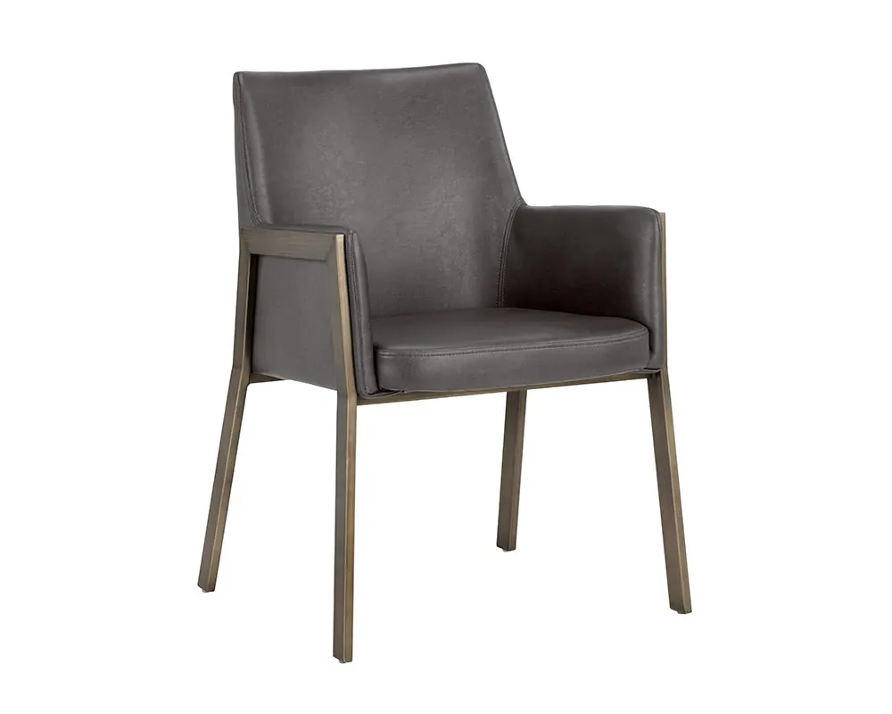 Liana Dark Gray Upholstered Arm Chair