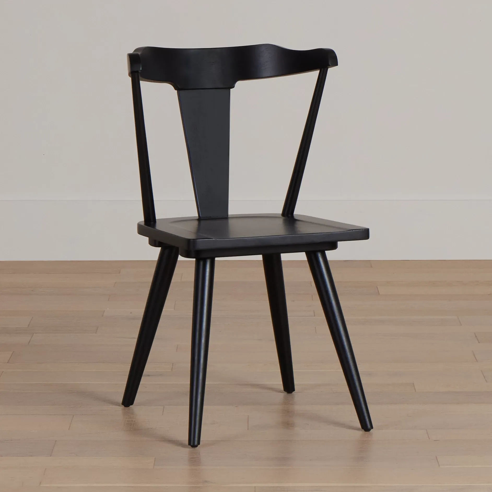 Denton Black Curved Wood Side Chair