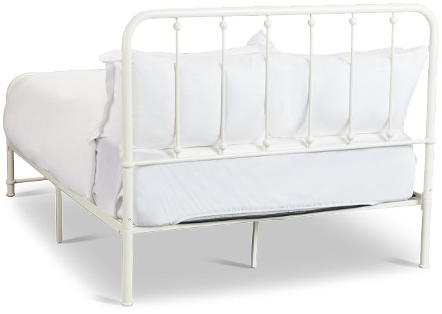 Rory White Metal Panel Bed