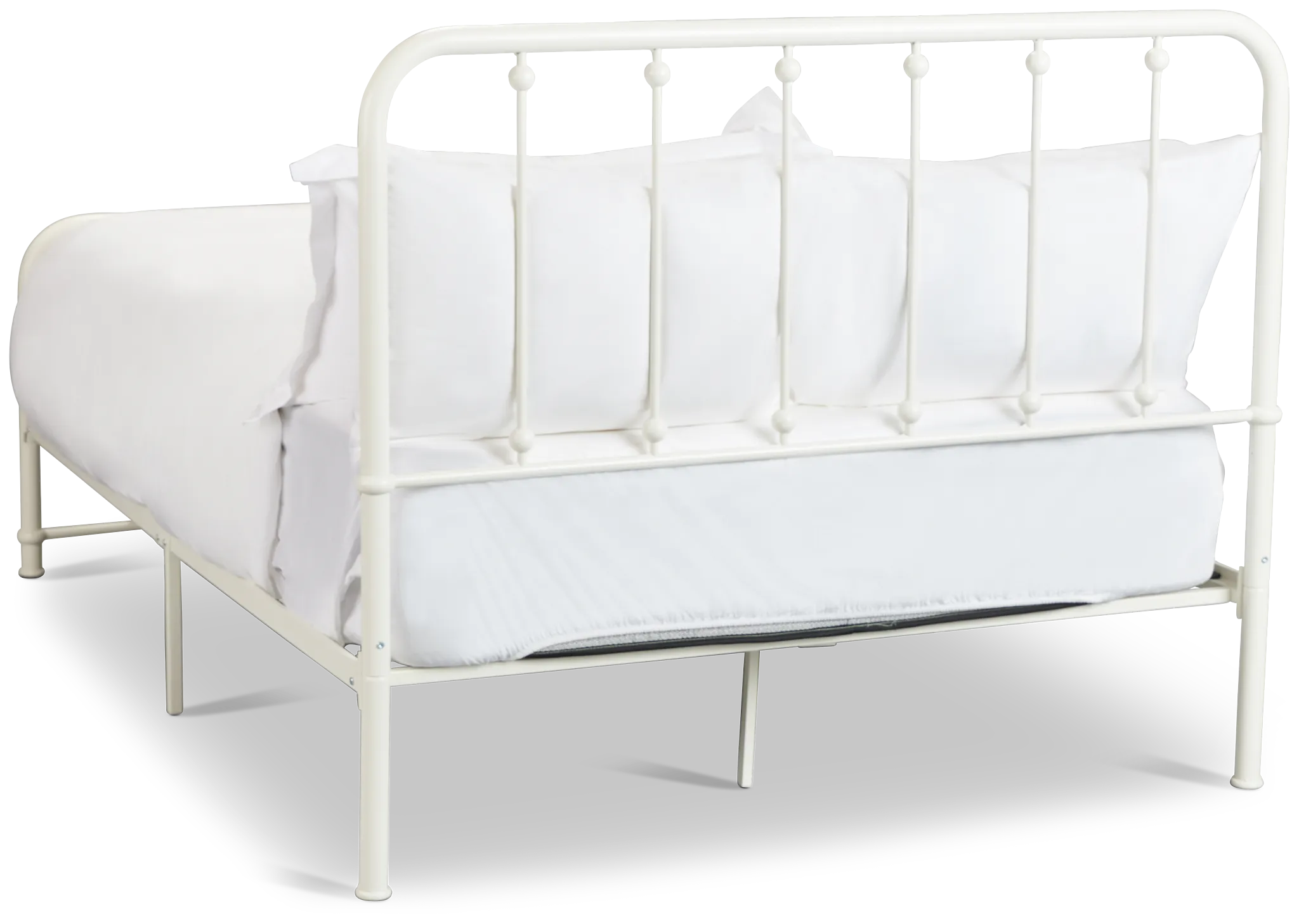 Rory White Metal Panel Bed