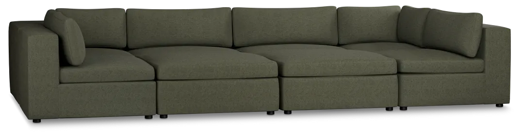 Destin Sutton Green Fabric 8-piece Pit Sectional