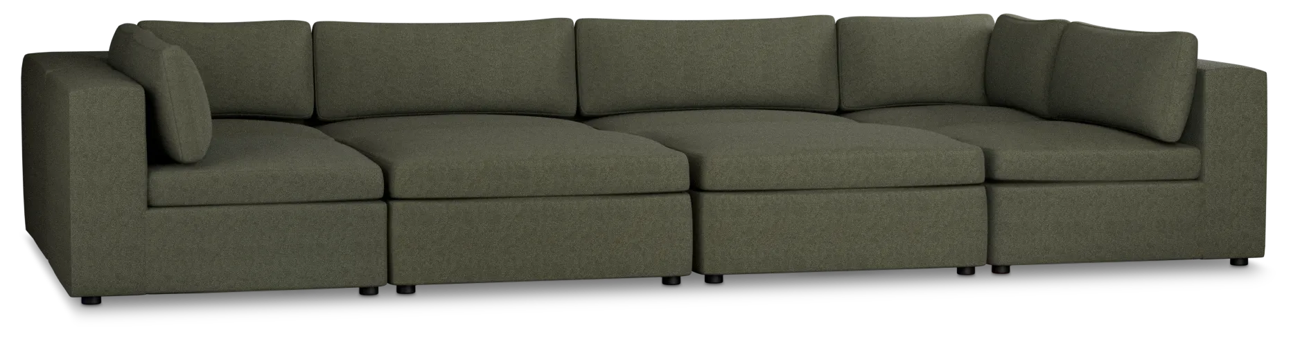 Destin Sutton Green Fabric 8-piece Pit Sectional