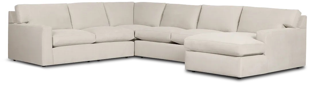 Hudson Gray Fabric Medium Right Chaise Sectional