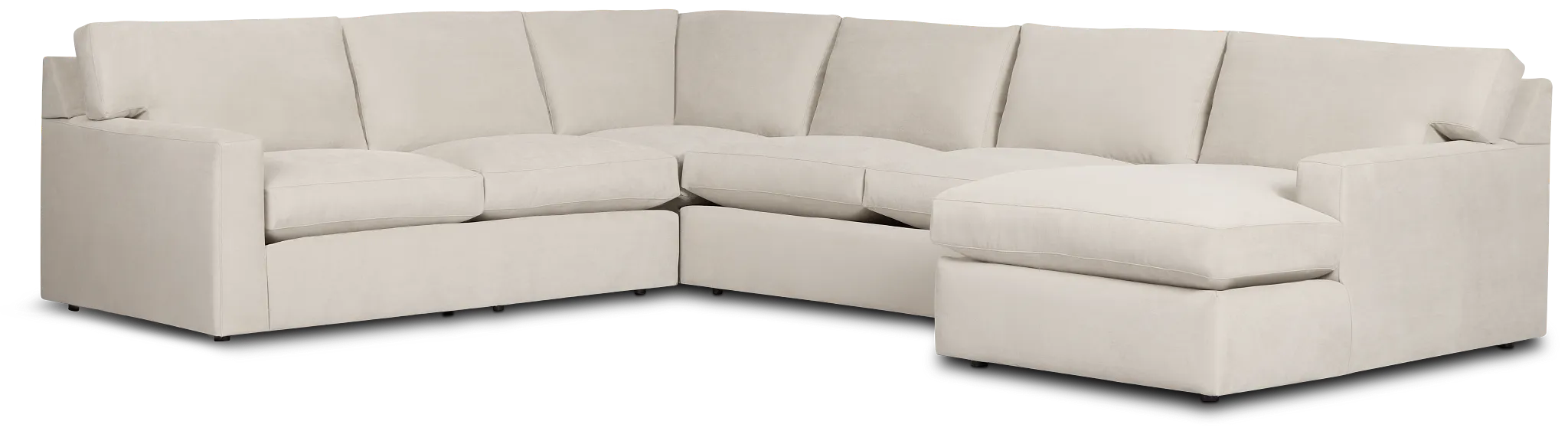 Hudson Gray Fabric Medium Right Chaise Sectional