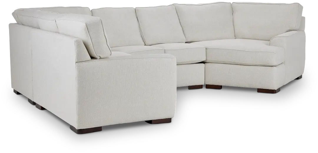 Austin White Fabric Small Right Cuddler Sectional Austin White Fabric Small Right Cuddler Sectional
