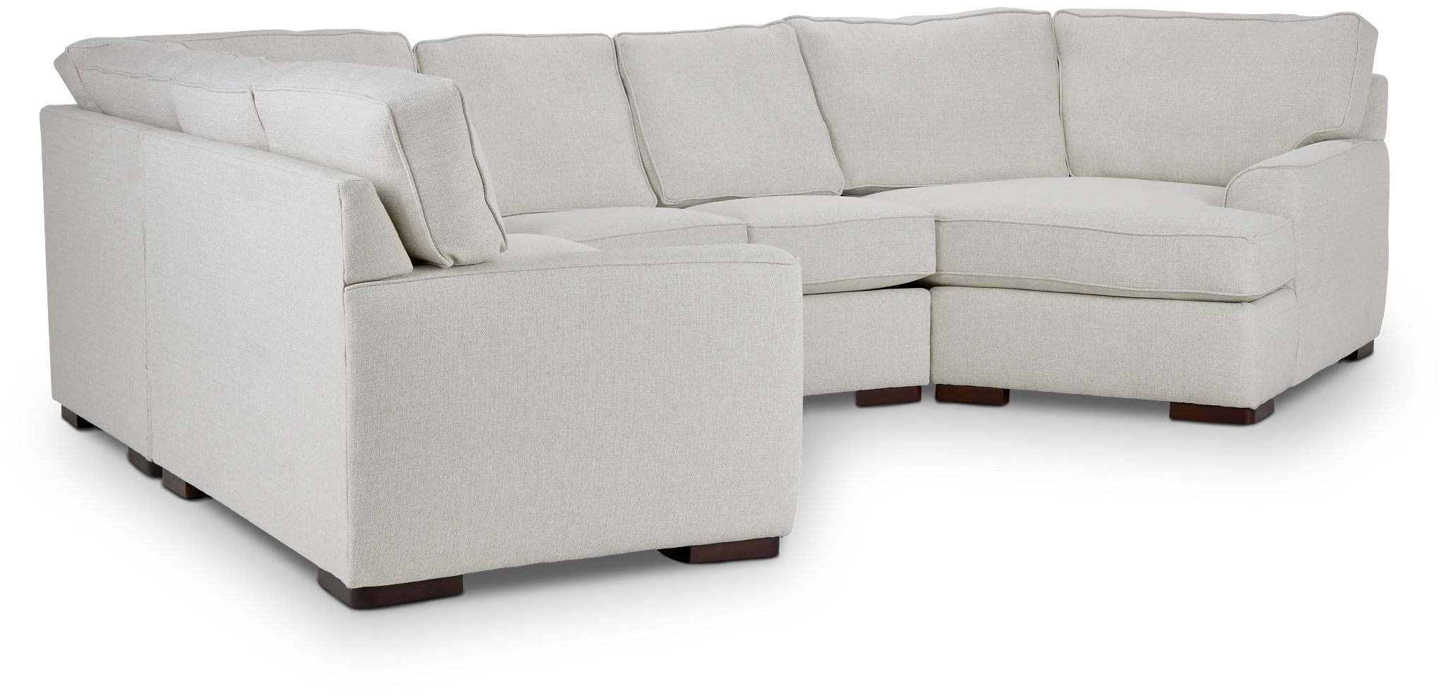Austin White Fabric Small Right Cuddler Sectional