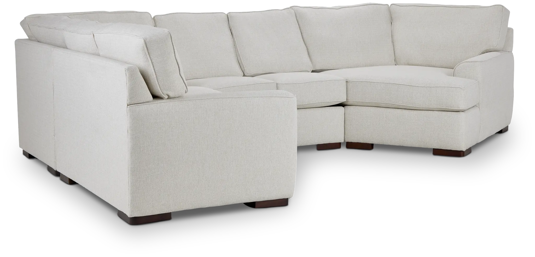 Austin White Fabric Small Right Cuddler Sectional Austin White Fabric Small Right Cuddler Sectional