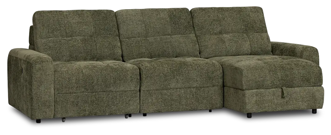 Hendrix Green Fabric Right Dual Power Extension Chaise Sectional Hendrix Green Fabric Right Dual Power Extension Chaise Sectional