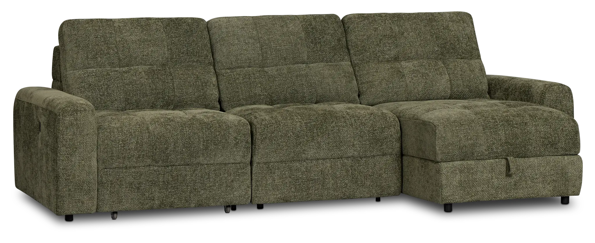 Hendrix Green Fabric Right Dual Power Extension Chaise Sectional Hendrix Green Fabric Right Dual Power Extension Chaise Sectional