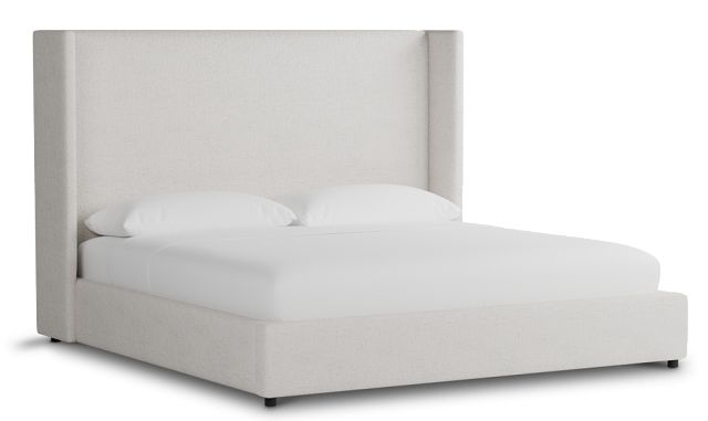 Captiva Linen Light Beige 60" Upholstered Shelter Bed