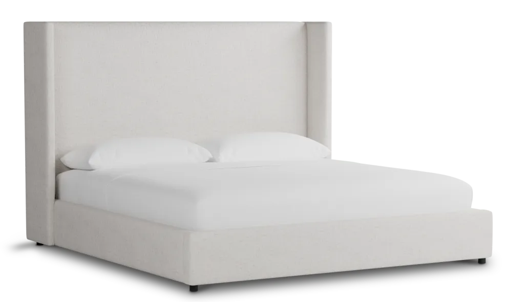 Captiva Linen Light Beige 60" Upholstered Shelter Bed