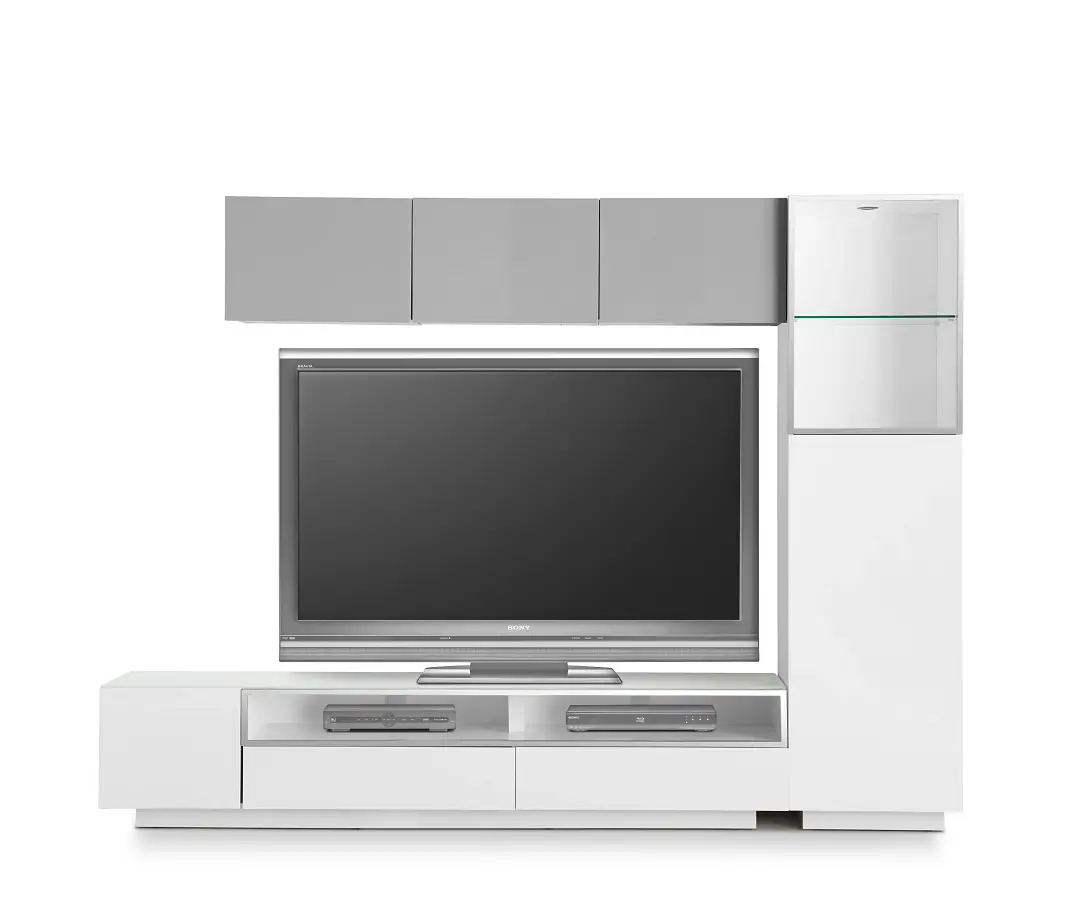 Vancouver 108" White Gray 5-piece Right Modular Wall Vancouver 108" White Gray 5-piece Right Modular Wall