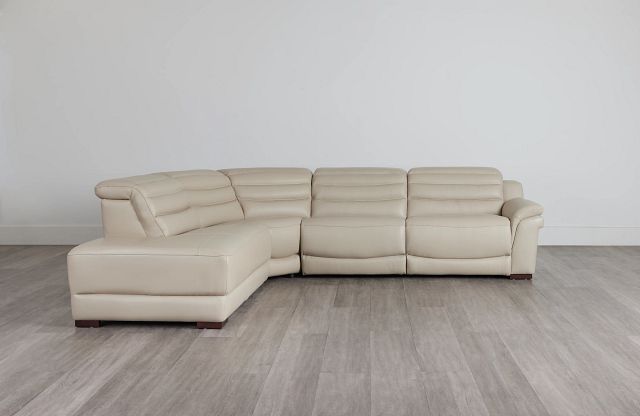 Sentinel Taupe Lthr/vinyl Small Dual Power Left Bumper Sectional (0)