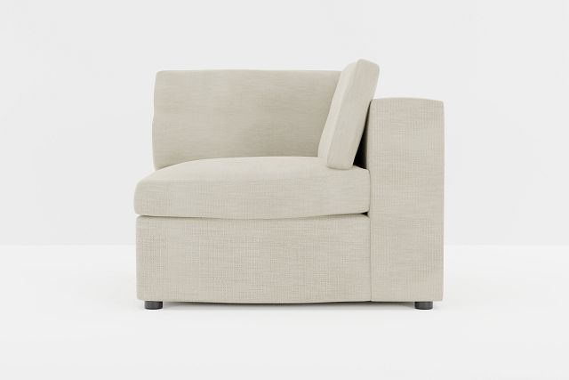 Destin Victory Ivory Fabric Corner Chair