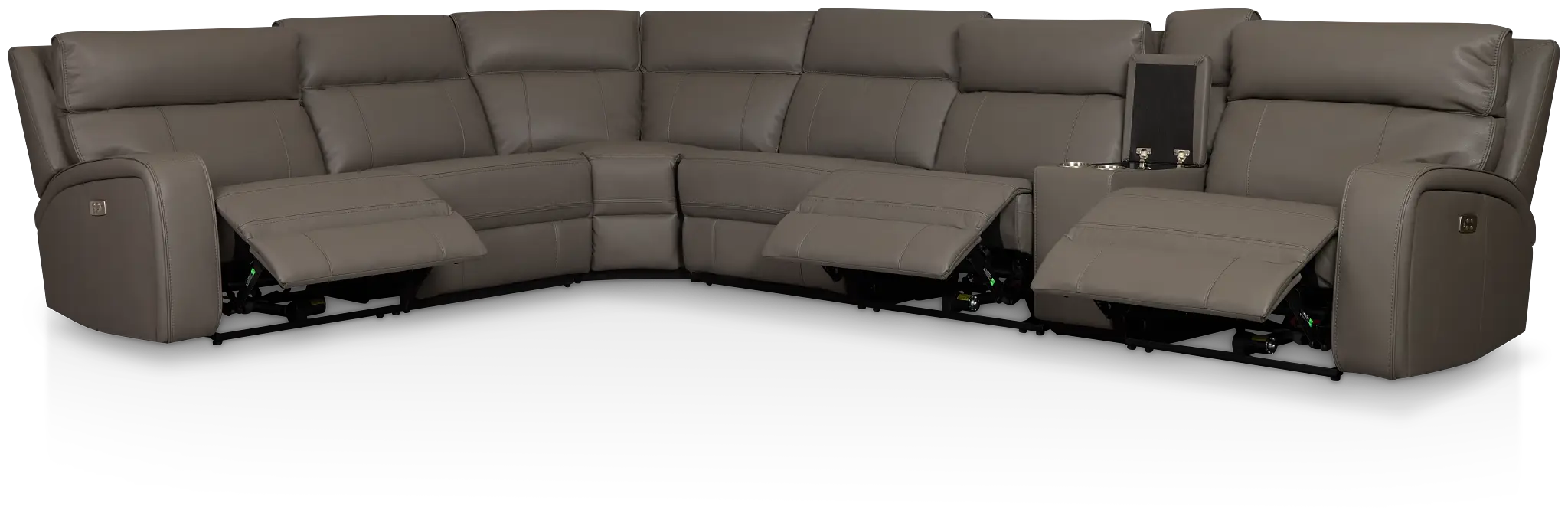 Rhett Gray Micro Large Two-arm Power Reclining Sectional Rhett Gray Micro Large Two-arm Power Reclining Sectional