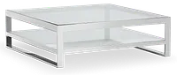 Miami White Glass Square Coffee Table