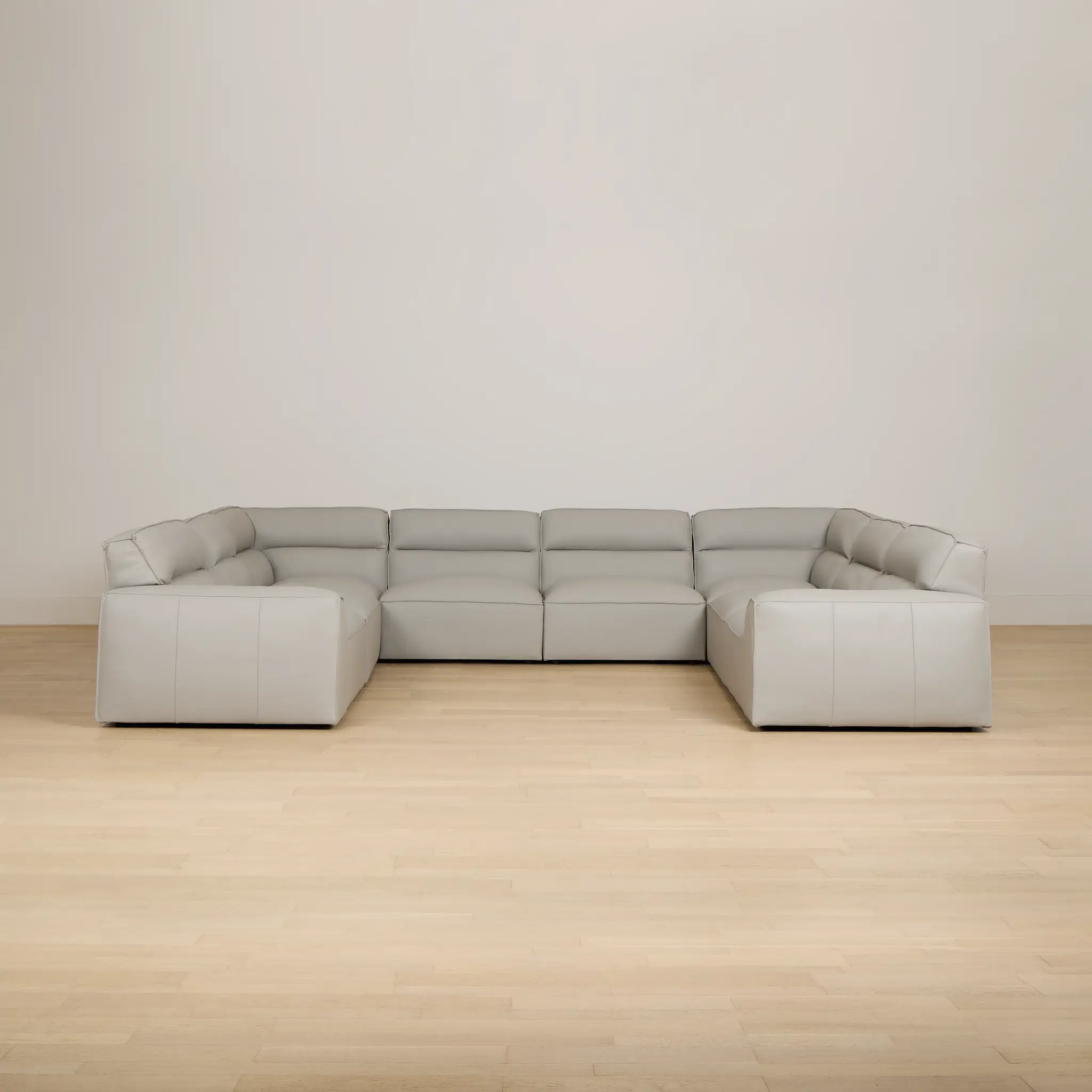 Blanca Gray Leather 8-piece Modular Sectional Blanca Gray Leather 8-piece Modular Sectional