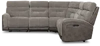 Travis Gray Fabric Small Two-arm Power Reclining Sectional