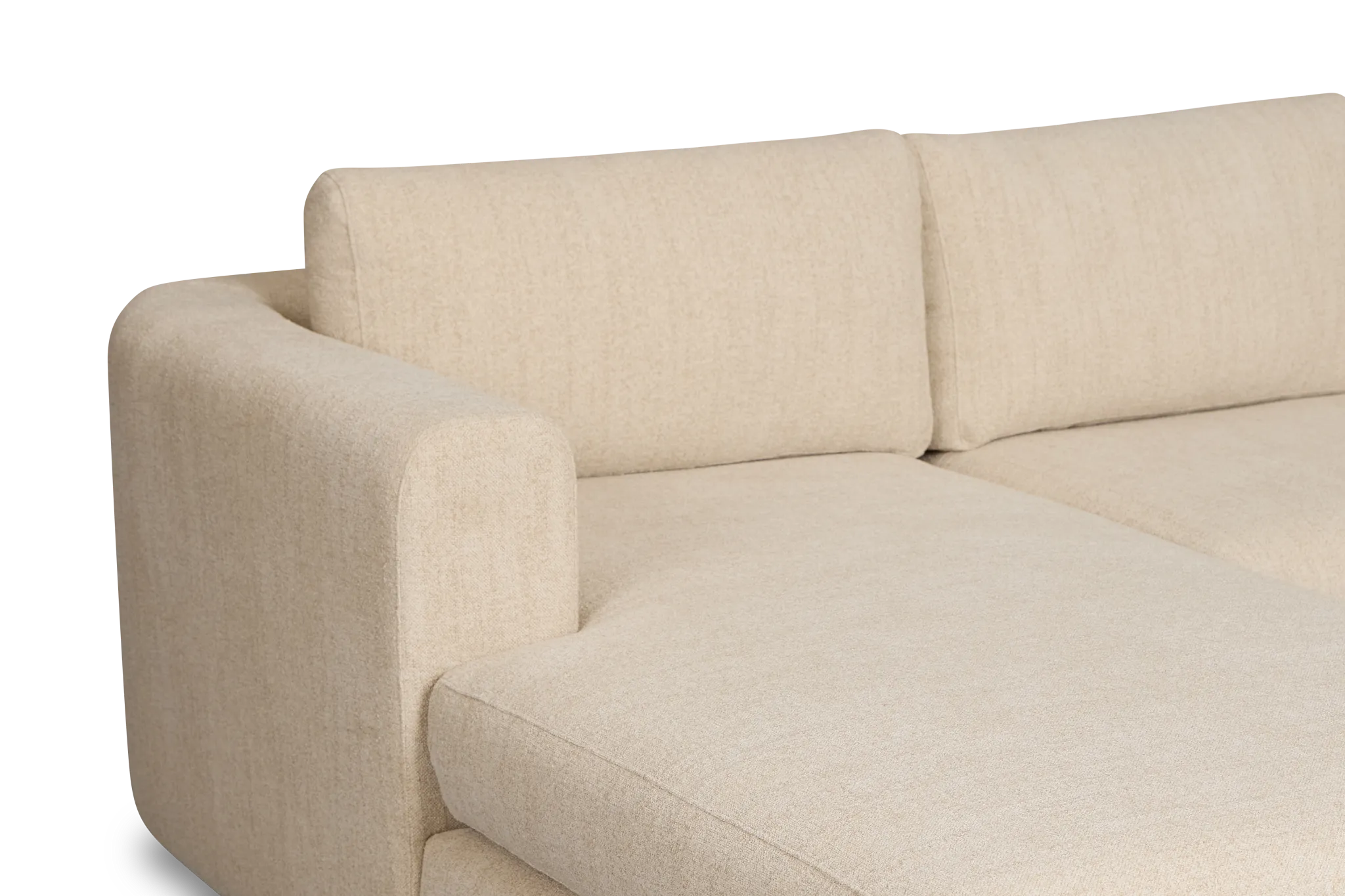 Alma Light Beige Fabric Left Chaise Sectional